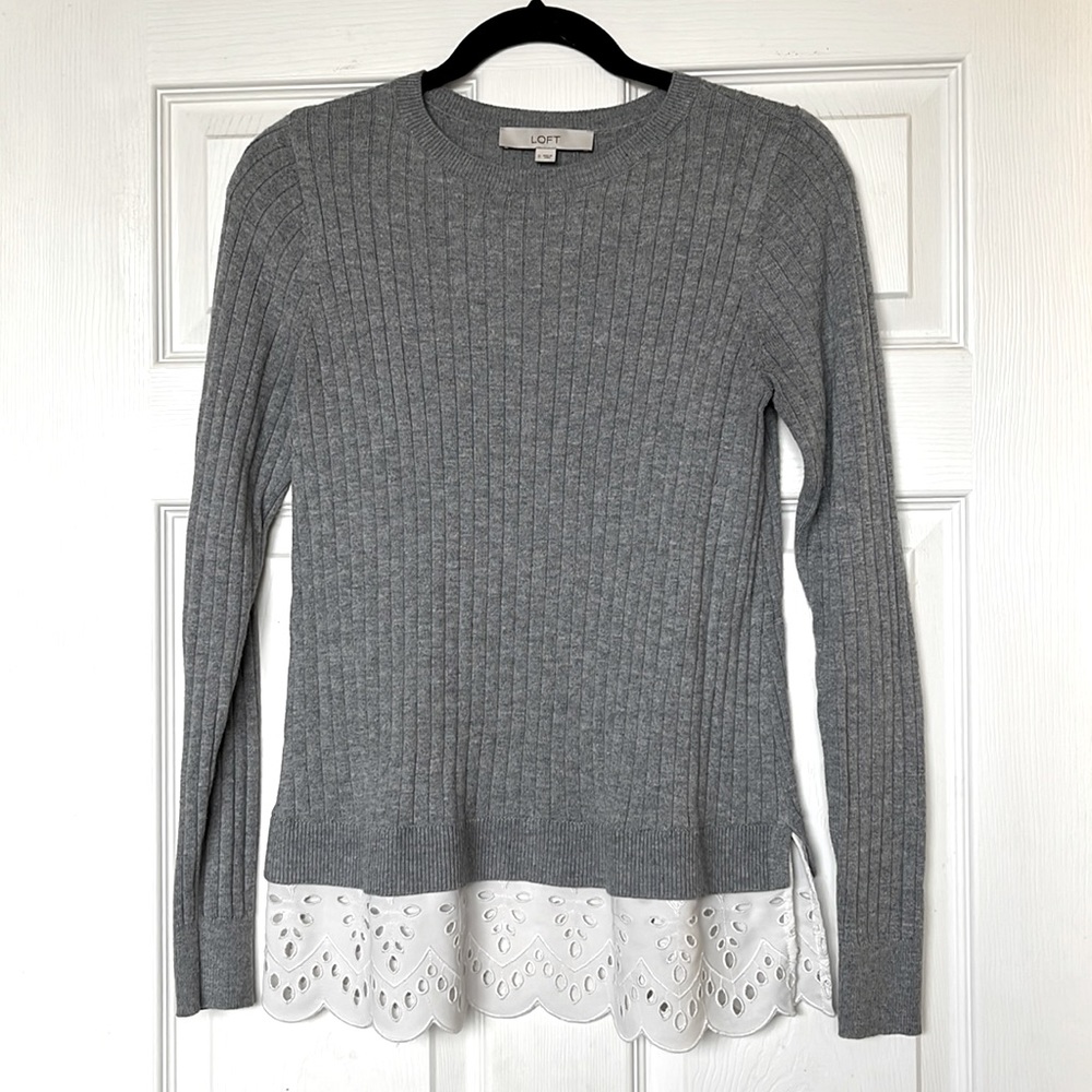 Sweater With Eyelet Layering